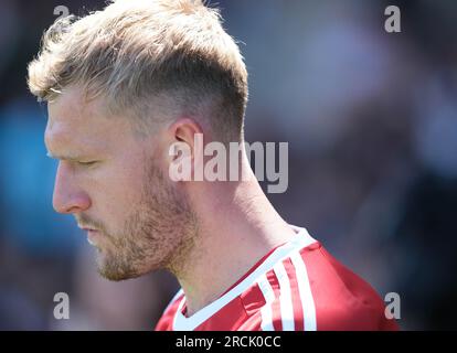 Meadow Lane, Nottingham, Royaume-Uni. 15 juillet 2023. Match amical de pré-saison, Notts County contre Nottingham Forest ; Joe Worrall de Nottingham Forest Credit : action plus Sports/Alamy Live News Banque D'Images