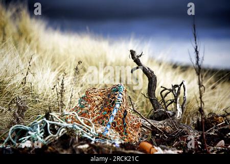 Cantre de homard emporté par une tempête Banque D'Images