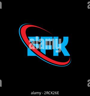 Logo EFK. Lettre EFK. Logo EFK lettre. Initiales EFK logo lié avec cercle et logo monogramme majuscule. Typographie EFK pour la technologie, les entreprises Illustration de Vecteur