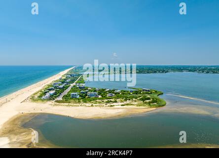 vue aérienne de la plage du point de vol et des points à l'ouest Banque D'Images