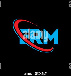Logo ERM. Lettre ERM. Logo lettre ERM. Initiales ERM logo lié avec cercle et logo monogramme majuscule. Typographie ERM pour la technologie, les entreprises Illustration de Vecteur