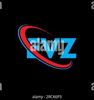 Logo EVZ. Lettre EVZ. Logo de la lettre EVZ. Initiales EVZ logo lié avec cercle et logo monogramme majuscule. Typographie EVZ pour la technologie, les entreprises Illustration de Vecteur