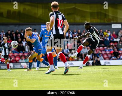 Cleethorpes, Royaume-Uni, 15 juillet 2023. ABO EISA pendant le match amical de pré-saison entre Grimsby Town FC et Hull City FC à Blundell Park, Cleethorpes, UK.crédit : Jon Corken/Alamy Live News Banque D'Images