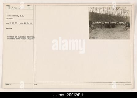 Une vue du cimetière américain de Suresnes, situé près de Paris, en France, capturé le 30 novembre 1918, par le soldat S.C. Sopper. Cette photographie fait partie de la série 37720, reçue par le photographe le 10 février 1919. Remarques : BBLED M. Banque D'Images