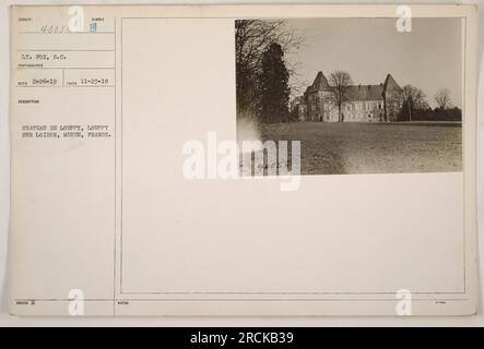 Le lieutenant Fox, un soldat du signal corps, a capturé cette photographie le 23 novembre 1918, au Château de Louppy à Louppy-sur-Loison, Meuse, France. L'image, portant le numéro d'identification 40056, fait partie d'une collection documentant les activités militaires américaines pendant la première Guerre mondiale. Banque D'Images