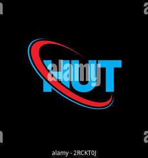 Logo HUT. Lettre DE CABANE. Logo lettre HUT. Initiales HUT logo lié avec cercle et logo monogramme majuscule. Typographie HUT pour la technologie, les entreprises Illustration de Vecteur
