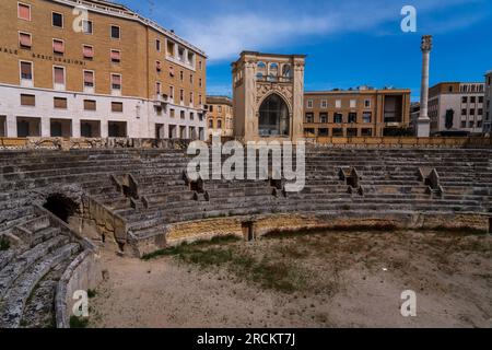 Amphithéâtre romain à Lecce. Italie. Banque D'Images