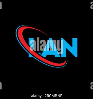Logo LAN. Lettre LAN. Logo LAN lettre. Initiales LAN logo lié avec cercle et logo monogramme majuscule. Typographie LAN pour la technologie, les entreprises Illustration de Vecteur