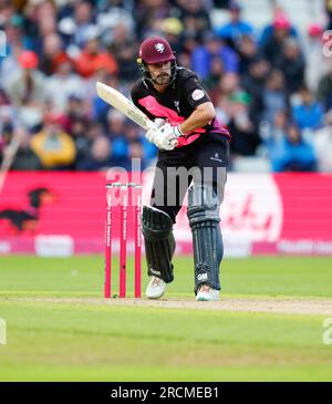 Edgbaston, Birmingham, Royaume-Uni. 15 juillet 2023 ; Edgbaston, Birmingham, Angleterre : finale de cricket de la Ligue Vitality Blast T20, Somerset contre Essex : Ben Green de Somerset crédit : action plus Sports Images/Alamy Live News Banque D'Images