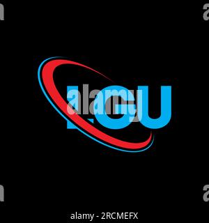 Logo LGU. Lettre LGU. Logo lettre LGU. Initiales LGU logo lié avec cercle et logo monogramme majuscule. Typographie LGU pour la technologie, les entreprises Illustration de Vecteur