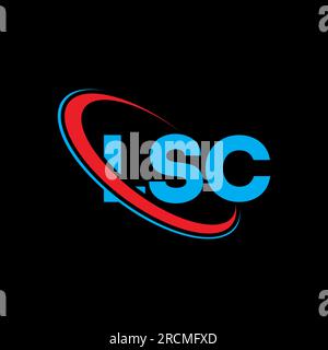 Logo LSC. Lettre LSC. Logo lettre LSC. Initiales logo LSC lié à un cercle et logo monogramme majuscule. Typographie LSC pour la technologie, les entreprises Illustration de Vecteur
