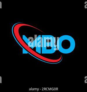 Logo MBO. Lettre MBO. Logo de lettre MBO. Initiales logo MBO lié à un cercle et logo monogramme majuscule. Typographie MBO pour la technologie, les entreprises Illustration de Vecteur