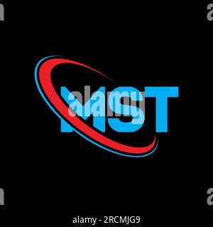 Logo MST. Lettre MST. Logo de la lettre MST. Initiales logo MST lié avec cercle et logo monogramme majuscule. Typographie MST pour la technologie, les entreprises Illustration de Vecteur