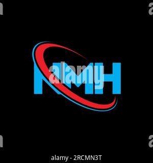 Logo NMH. Lettre NMH. Logo lettre NMH. Initiales logo NMH lié à un cercle et logo monogramme majuscule. Typographie NMH pour la technologie, les entreprises Illustration de Vecteur