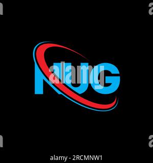 Logo NUG. Lettre NUG. Logo lettre NUG. Initiales NUG logo lié avec cercle et logo monogramme majuscule. Typographie NUG pour la technologie, les entreprises Illustration de Vecteur