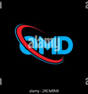 Logo OMD. Lettre OMD. Logo de lettre OMD. Initiales OMD logo lié à un cercle et logo monogramme majuscule. Typographie OMD pour la technologie, les entreprises Illustration de Vecteur