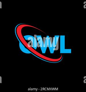 Logo HIBOU. Lettre HIBOU. Logo de la lettre HIBOU. Initiales OWL logo lié avec cercle et logo monogramme majuscule. Typographie HIBOU pour la technologie, les entreprises Illustration de Vecteur