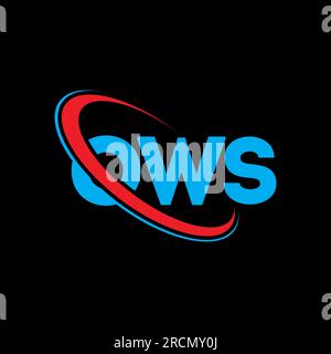 Logo OWS. Lettre OWS. Logo de lettre OWS. Initiales logo OWS lié à un cercle et logo monogramme majuscule. Typographie OWS pour la technologie, les entreprises Illustration de Vecteur
