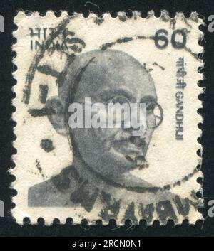 INDE - CIRCA 1974 : timbre imprimé par l'Inde, montre Mahatma Gandhi, circa 1974 Banque D'Images