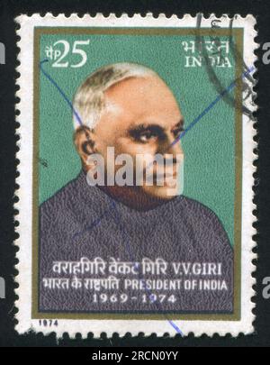 INDE - CIRCA 1974 : timbre imprimé par l'Inde, montre Giri, circa 1974 Banque D'Images