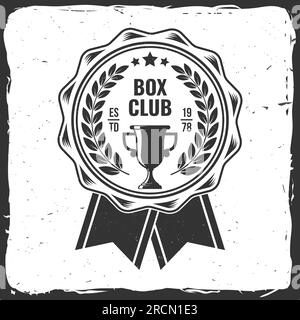 Écusson du club de boxe, logo. Frapper comme une fille. Illustration vectorielle. Pour emblème, enseigne, patch, chemise, modèle de club de sport de boxe. Monochrome vintage Illustration de Vecteur