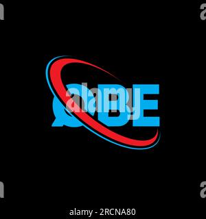 Logo QBE. Lettre QBE. Conception de logo de lettre QBE. Initiales QBE logo lié avec cercle et logo monogramme majuscule. Typographie QBE pour la technologie, les entreprises Illustration de Vecteur