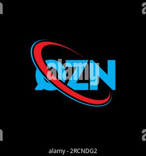 Logo QZN. Lettre QZN. Logo de lettre QZN. Initiales QZN logo lié avec cercle et logo monogramme majuscule. Typographie QZN pour la technologie, les entreprises Illustration de Vecteur
