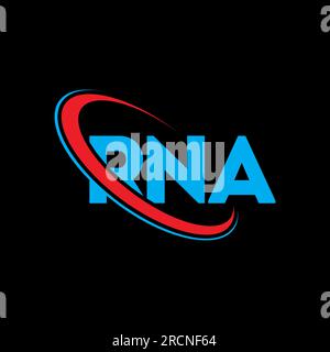 Logo RNA. RNA letter. Logo de la lettre RNA. Initiales RNA logo liées à un cercle et logo monogramme majuscule. Typographie ARN pour la technologie, les entreprises Illustration de Vecteur