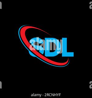 Logo SDL. Lettre SDL. Logo SDL. Initiales logo SDL liées à un cercle et logo monogramme majuscule. Typographie SDL pour la technologie, les entreprises Illustration de Vecteur
