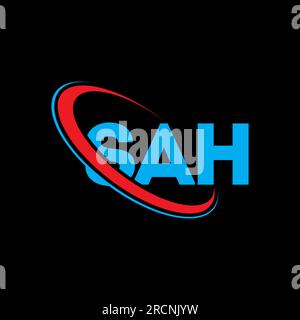 Logo SAH. Lettre SAH. Logo lettre SAH. Initiales logo SAH lié à un cercle et logo monogramme majuscule. Typographie SAH pour la technologie, les entreprises Illustration de Vecteur