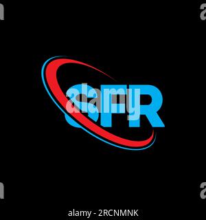 Logo SFR. Lettre SFR. Logo en forme de lettre SFR. Initiales logo SFR lié à un cercle et logo monogramme majuscule. Typographie SFR pour la technologie, les entreprises Illustration de Vecteur