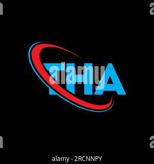 Logo THA. Lettre THA. Logo de lettre THA. Initiales THA logo lié avec cercle et logo monogramme majuscule. Typographie THA pour la technologie, les entreprises Illustration de Vecteur