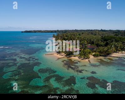 Vue aérienne de Boca del Drago, Bocas del Toro, Panama - stock photo Banque D'Images