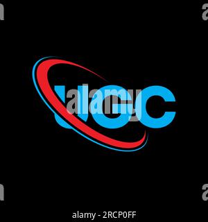 Logo UGC. Lettre UGC. Logo de lettre UGC. Initiales UGC logo lié à un cercle et logo monogramme majuscule. Typographie UGC pour la technologie, les entreprises Illustration de Vecteur