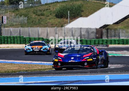 14 ALTOE Giacomo, LAPPALAINEN Konsta, course Emil Frey Ferrari 296 GT3, action lors de la 5e manche du GT World Challenge Europe Sprint Cup 2023, à Misano, Italie du 14 au 16 juillet 2023 - photo Grégory Lenormand/DPPI crédit : DPPI Media/Alamy Live News Banque D'Images