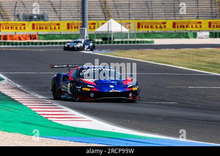 14 ALTOE Giacomo, LAPPALAINEN Konsta, course Emil Frey Ferrari 296 GT3, action lors de la 5e manche du GT World Challenge Europe Sprint Cup 2023, à Misano, Italie du 14 au 16 juillet 2023 - photo Grégory Lenormand/DPPI crédit : DPPI Media/Alamy Live News Banque D'Images