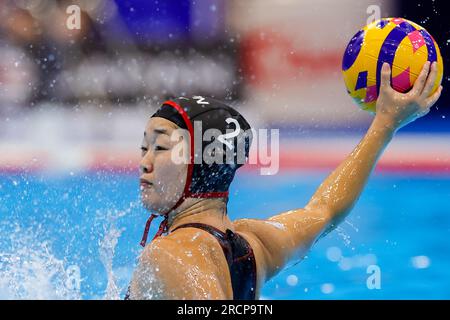 Fukuoka, Japon. 16 juillet 2023. FUKUOKA, JAPON - JUILLET 16 : Yumi Arima du Japon lors du match de Waterpolo féminin des Championnats du monde aquatiques 2023 entre le Japon et la Nouvelle-Zélande le 16 juillet 2023 à Fukuoka, Japon (photo d'Albert Ten Hove/Orange Pictures) crédit : Orange pics BV/Alamy Live News Banque D'Images