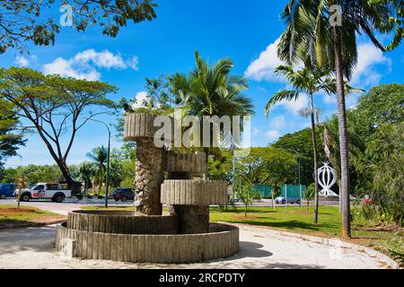 Mahé Seychelles 16.07.2023 Vieille fontaine d'eau dans la ville Victoria, Mahé Seychelles Banque D'Images