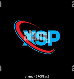 Logo XSP. Lettre XSP. Logo XSP lettre. Initiales XSP logo lié avec cercle et logo monogramme majuscule. XSP typographie pour la technologie, les entreprises Illustration de Vecteur