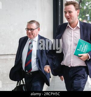 Londres, Royaume-Uni. 16 juillet 2023. Mark Francois, député conservateur, est vu à la BBC à Londres pour assister au Laura Kuenssberg On Sunday Show. Crédit : Imageplotter/Alamy Live News Banque D'Images