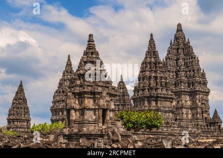 Prambanan, un temple hindou à Yogyakarta, sud de Java, Indonésie, Banque D'Images