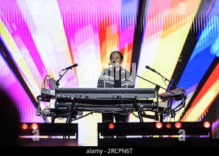 Rome, Italie. 15 juillet 2023. Roby Facchinetti se produit lors du concert Pooh de Amici x Sempre Tour le 15 juillet 2023 au Stadio Olimpico à Rome, Italie crédit : Independent photo Agency/Alamy Live News Banque D'Images