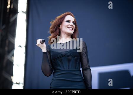 Epica en concerto all’Ippodromo Snai San Siro di Milano. Foto di Davide Merli Banque D'Images