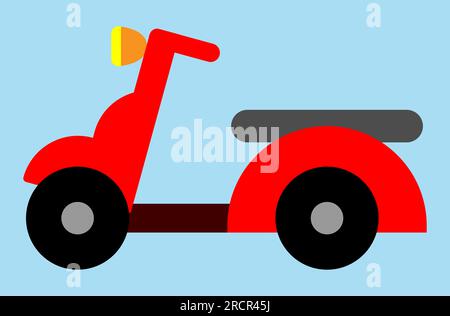 Scooter, une moto de petit moteur, style de dessin de minimalisme, adapté aux signes et bannières et adv de livraison, et bon pour le contenu éducatif Banque D'Images