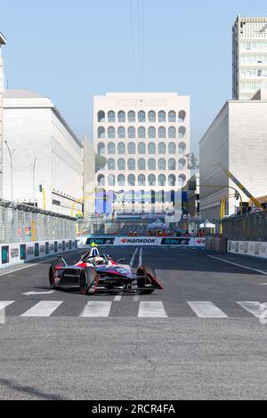 Rome, Italie 16 2023 juillet – Formule E Hankook Rome E-Prix, séance de qualification. Antonio Felix Da Costa (13) (PRT) Tag Heuer Porsche Team en action sur circuit. Crédit photo : Fabio Pagani/Alamy Live News Banque D'Images