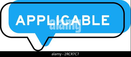 Bannière vocale et nuance bleue avec mot applicable sur fond blanc Illustration de Vecteur