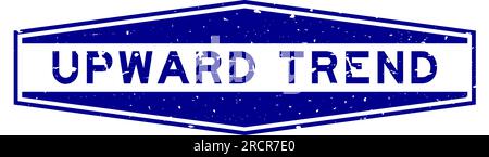 Grunge bleu tendance ascendante mot hexagone caoutchouc sceau timbre sur fond blanc Illustration de Vecteur