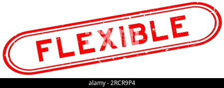 Grunge rouge flexible mot caoutchouc sceau timbre sur fond blanc Illustration de Vecteur