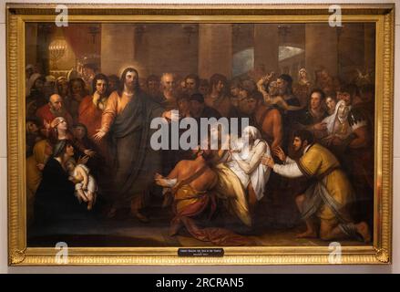 Christ guérissant les malades dans le Temple par Benjamin West à Penn Medical à Philadelphie PA Banque D'Images