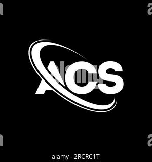 Logo ACS. Lettre ACS. Logo de lettre ACS. Logo ACS initial lié au cercle et au logo monogramme majuscule. Typographie ACS pour la technologie, entreprise Illustration de Vecteur